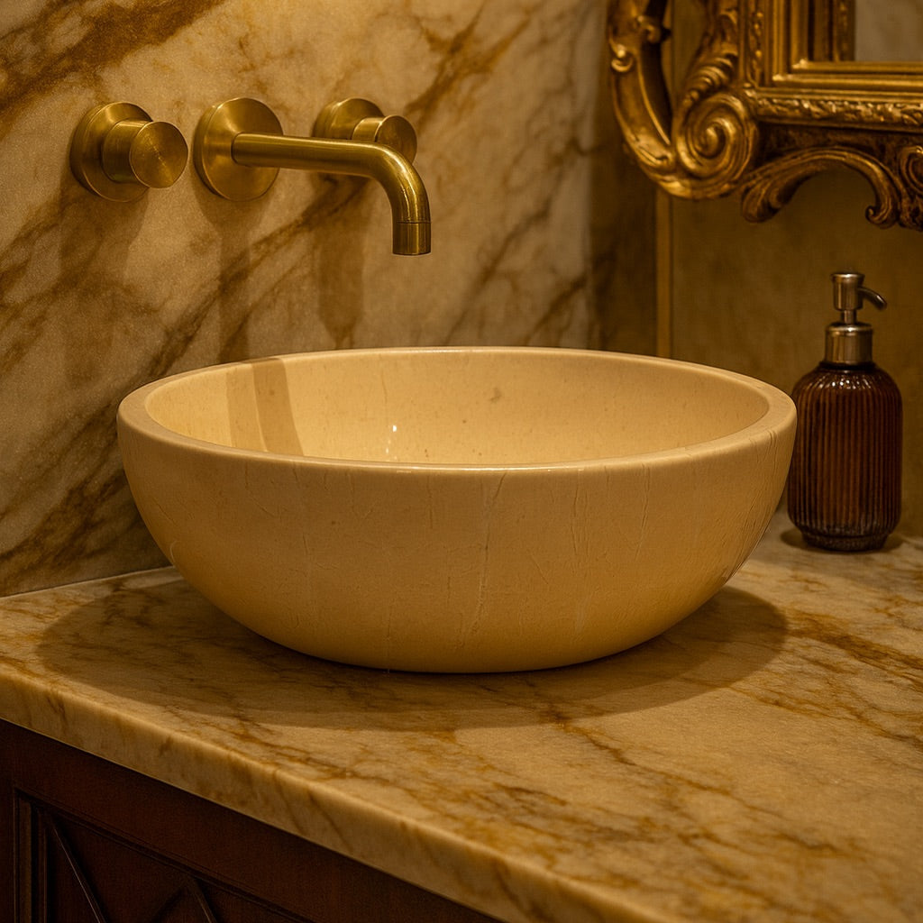 Beige Marble Bowl Sink