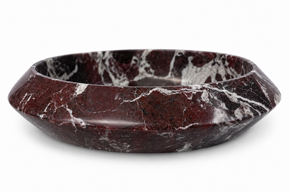 Cove Bowl in Rosa Levanto Marble | Handcrafted Sculptural Stone Bowl