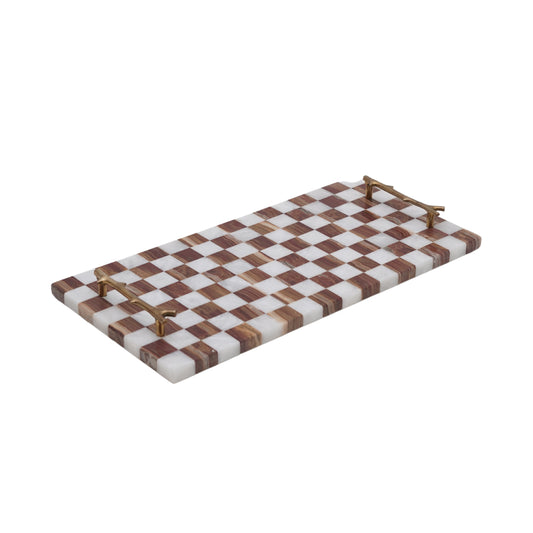Checkered Deck Brown Platter