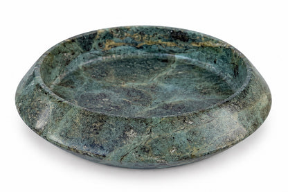 Cove Bowl in Forest Green Marble | Handcrafted Sculptural Stone Bowl