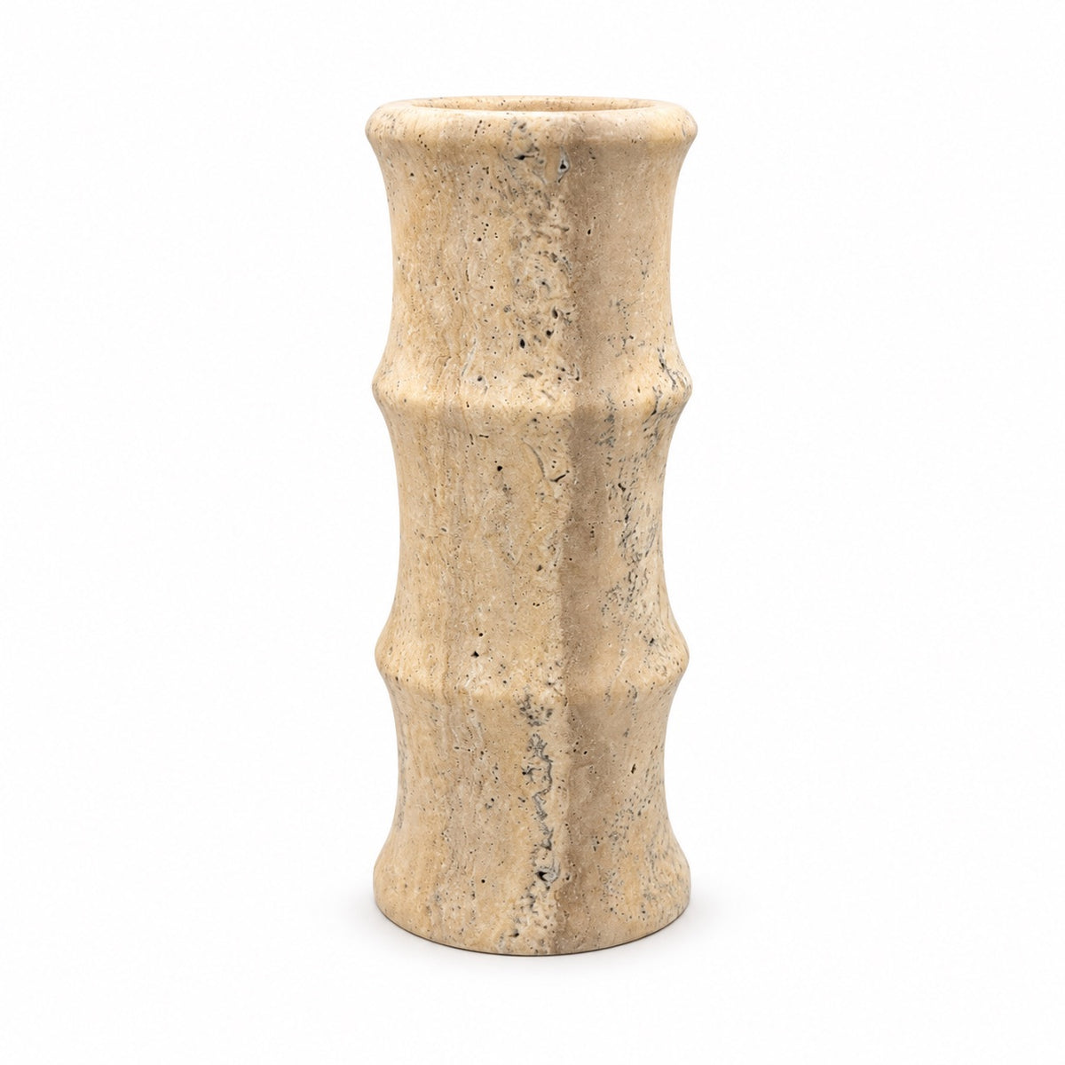 Travertine Bamboo Vase | Handcrafted Decorative Stone Vase