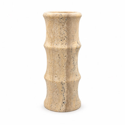 Travertine Bamboo Vase | Handcrafted Decorative Stone Vase
