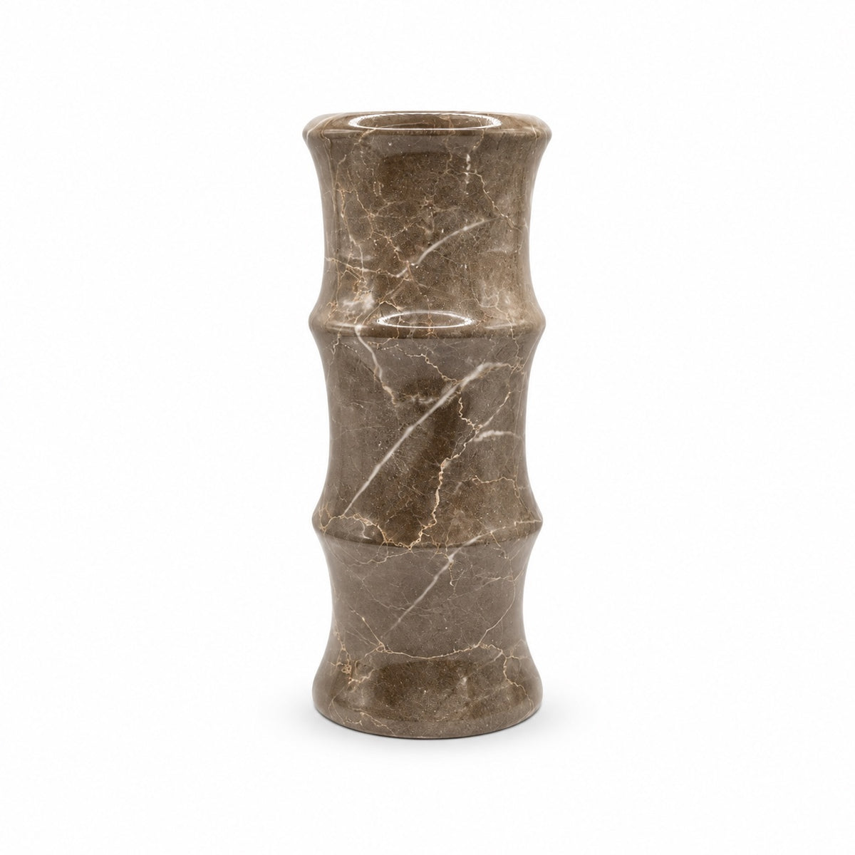 Gray Marble Bamboo Vase | Handcrafted Decorative Stone Vase