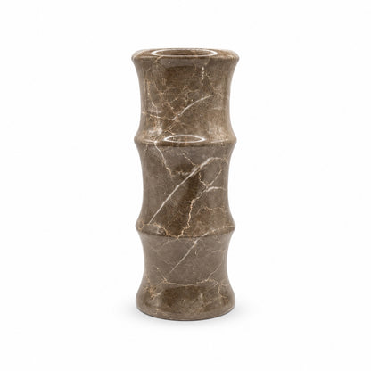Gray Marble Bamboo Vase | Handcrafted Decorative Stone Vase