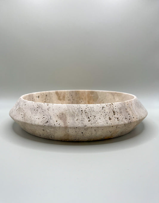 Cove Bowl in Travertine | Handcrafted Sculptural Stone Bowl