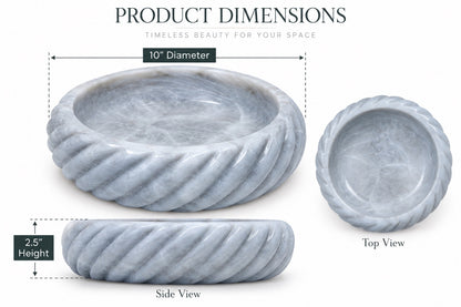 White Marble Spiral Bowl | Handcrafted Decorative Stone Bowl