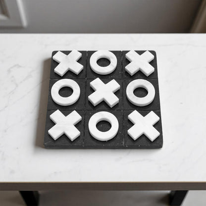 Tic Tac Toe Marble Game Set - Black