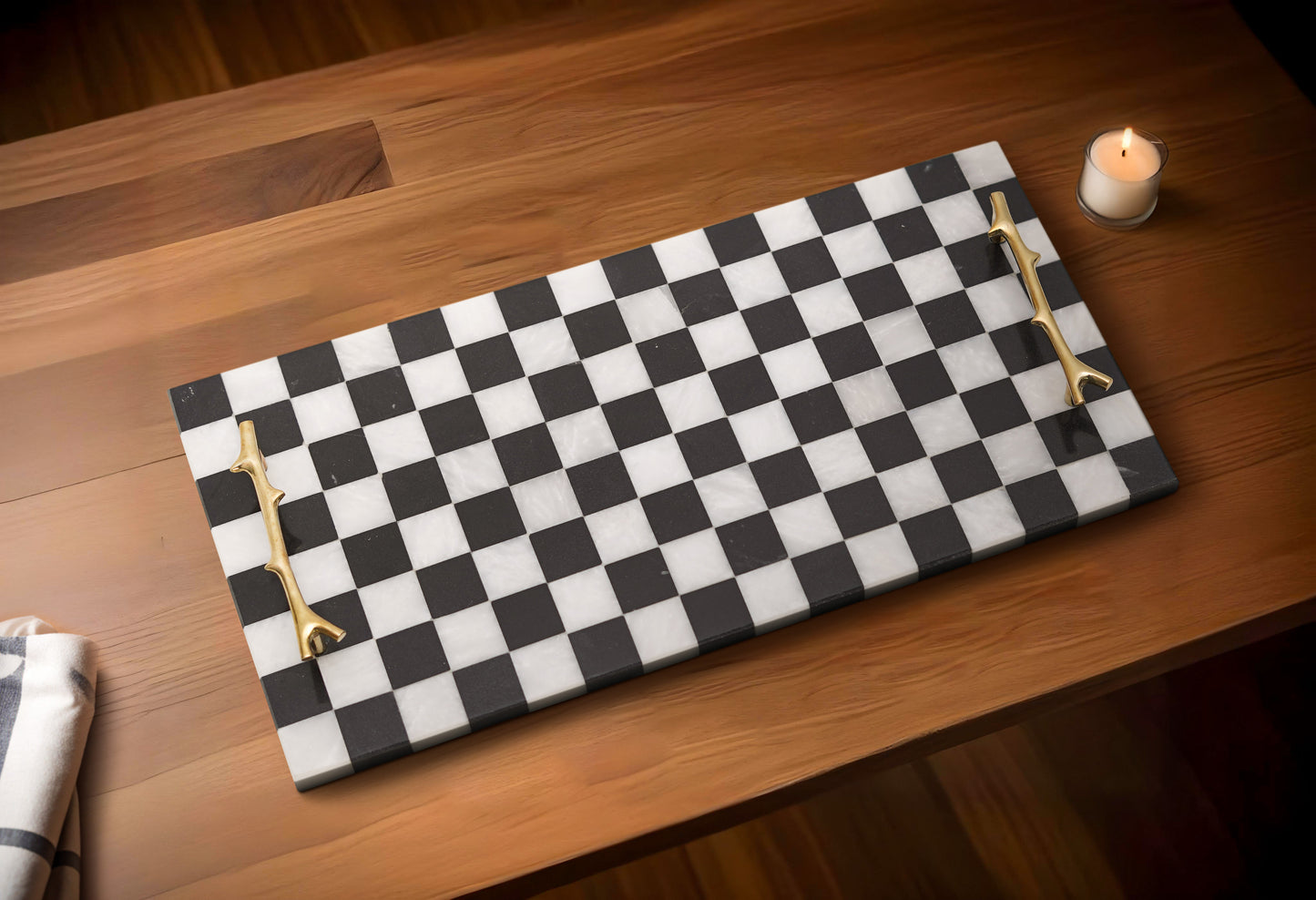 Checkered Deck Black Platter
