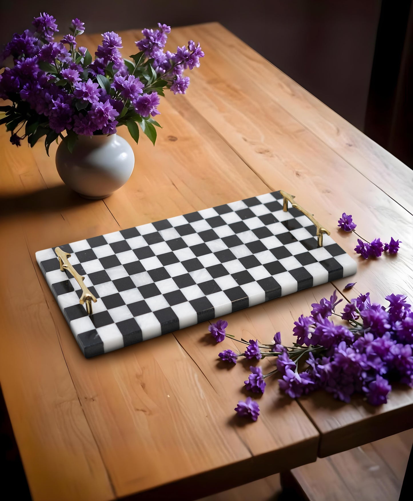 Checkered Deck Black Platter