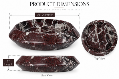 Cove Bowl in Rosa Levanto Marble | Handcrafted Sculptural Stone Bowl