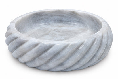 White Marble Spiral Bowl | Handcrafted Decorative Stone Bowl