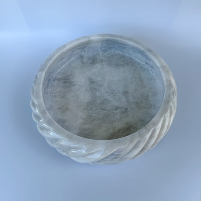 White Marble Spiral Bowl | Handcrafted Decorative Stone Bowl