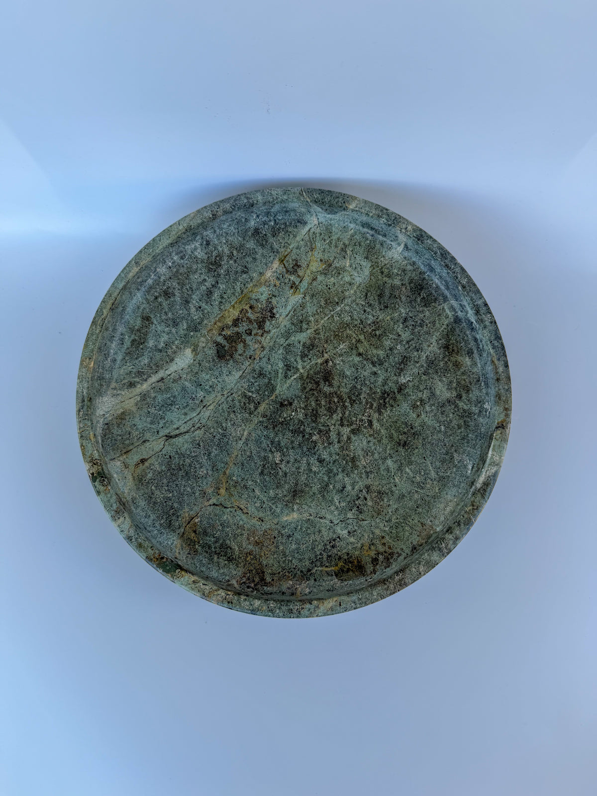 Ring Design Forest Green Marble Bowl | Handcrafted Grooved Stone Bowl