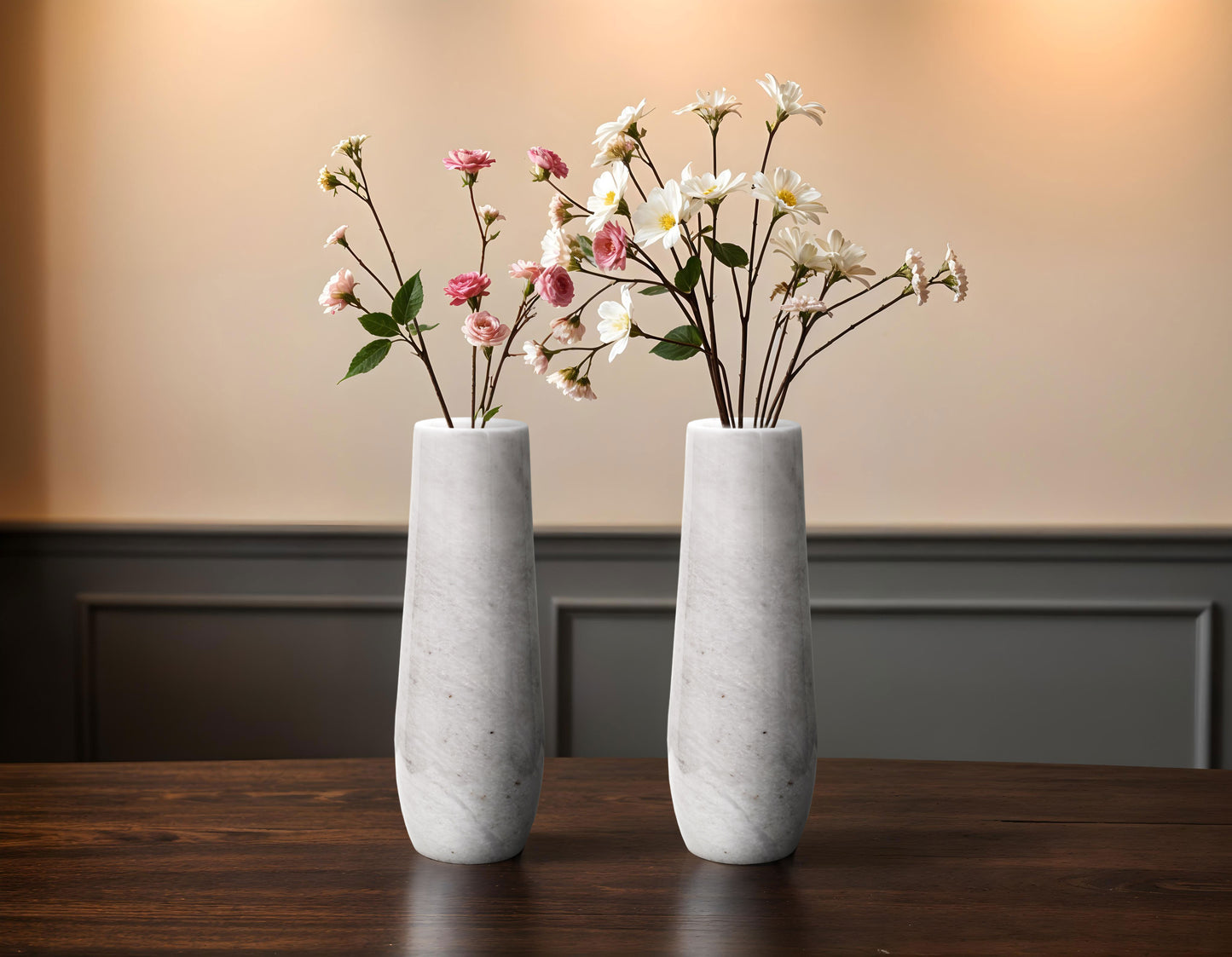 Marble Vase - Luxe Tube Vase White