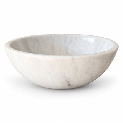 White Marble Vessel Sink — Natural Stone Bowl Sink, 16"