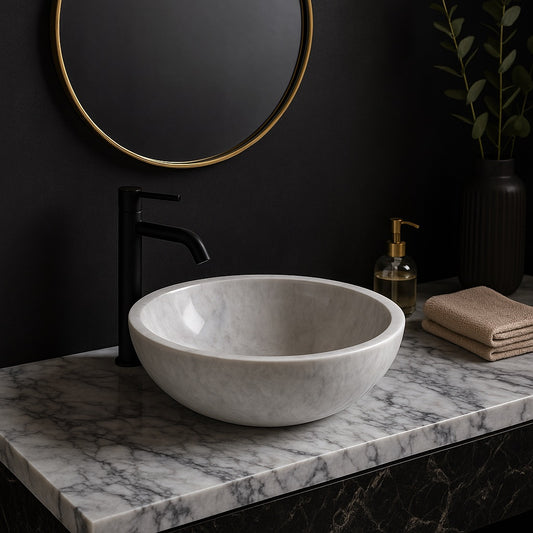 White Marble Bowl Sink